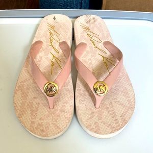 Michael Kors pink flip flops